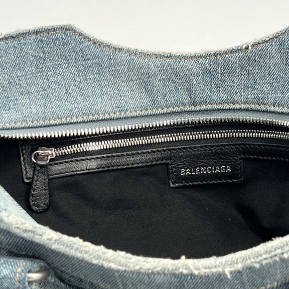 AUTHENTIC BALENCIAGA Neo Cagole City Handbag Denim Rhinestone Bag 2023 - Picture 7 of 12